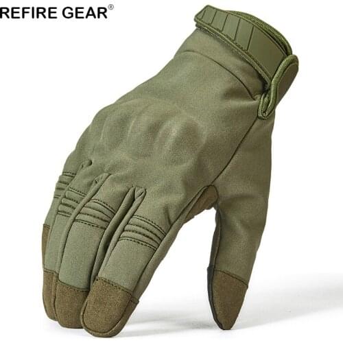 ReFire Gear Outdoor Camouflage Camping Gloves Men Army Tactical Full Finger Spory Gloves Bycicle Accessories Hiking Glove Cycle