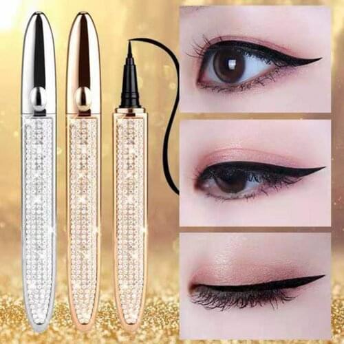 Eyeliner Pen Eyelash Self Adhesive Black Eyeliner Pen Quick-drying Diamond Eye Liner Pencil No Glue Waterproof Eyes Makeup Tools