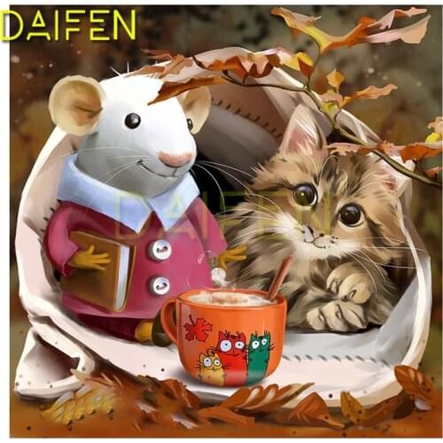 Full Square Diamond mosaic Cartoon mouse cat 5D DIY Diamond embroidery Full Round Diamond painting Cross stitch Coffee cup book