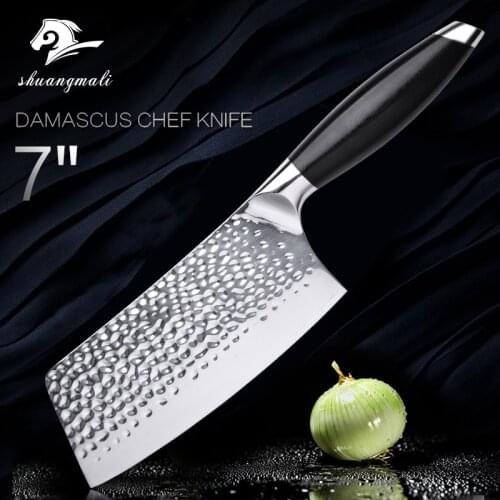 Professional Chef Knife 440C Stainless Steel G10 Handle Cleaver Chinese Chopping Knife For Kitchen Cleaver Slicing Bone Cutting