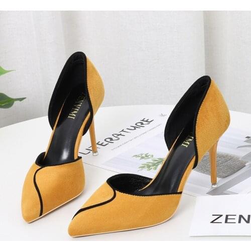 Luxury Women Pumps 2021 High Heels Two-Piece Sexy Pointed Toe Slip-on Wedding Party Brand Fashion Shoes For Lady Size