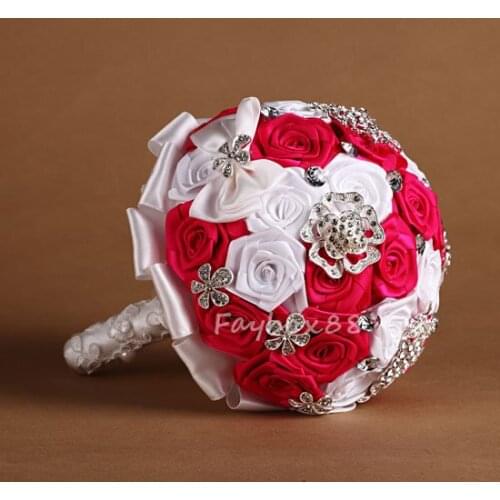 "HANDMADE" SILK Flowers Wedding BRIDAL BROOCH Home wedding Decorations WEDDING BOUQUET Pearls Posy A021