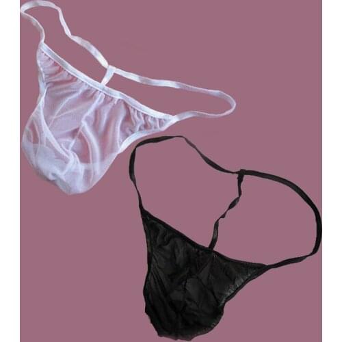Sexy MenS Lace Thong For Gay Male Transparent Soft Comfortable Panties Solid Color Mesh Low-Waist Jockstrap Lingerie