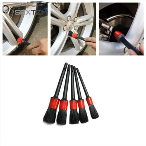 SRXTZM Auto Clean Brush Air Outlet Cleaning Adjustable Brush Car Instrument Panel Seams Brush Wash Multiple Sizes Car Parts 5pcs