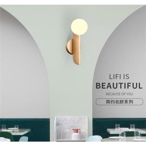 LED Art Glass Ball Bedside Wall Lamp Nordic Retro Golden Hotel Study Kitchen Corridor Cafe E27 Decorative Lighting Fixtures