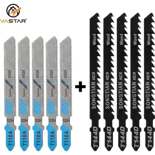 10Pcs/5Pcs Lengthen Jig Saw Blade Hcs HSS Ground Teeth Straight Cutting T-Shank Jig Saw Blade for Wood