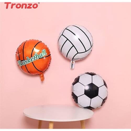 Tronzo 10pcs 18inch Football Balloons Basketball/Volleyball Foil Helium Ballon For Birthday party decoration kids toy Globos