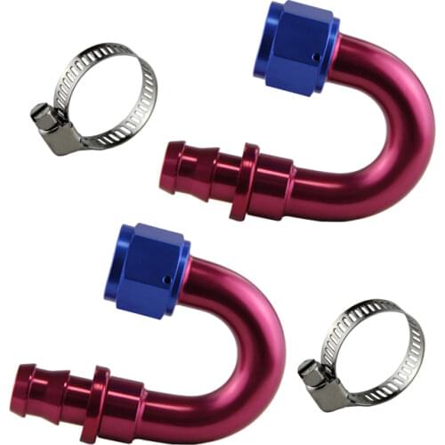 AN12 AN-12 12 AN 180 Degree Push On Oil Fuel Line Hose End Fitting