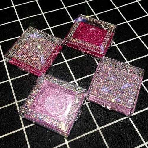 NEW 20pcs 3D False Eyelashes Packaging Empty Lash Case Bling Glitter Eyelash Box for 25mm Eyelashes DIY flash packing box