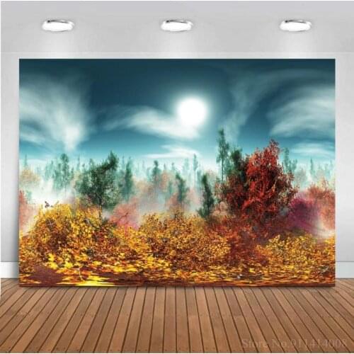 Fall Forest Painting Drawing Old Master Photography Background Newborn Baby Shower Kids Portrait Room Decor Backdrops Vinyl