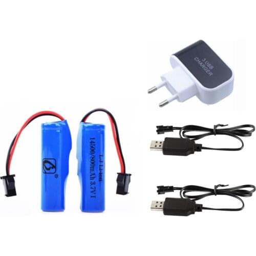 For JJRC C2 D828 RC Car Parts 14500 3.7v 800mah Li-ion Battery SM-2P For RC Stunt Dump Car Battery Toys Accessories