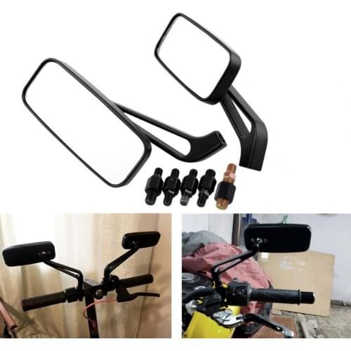1Pair Rear View Mirrors Direct Replacement Metal Decorative Side Mirrors for Motorcycle
