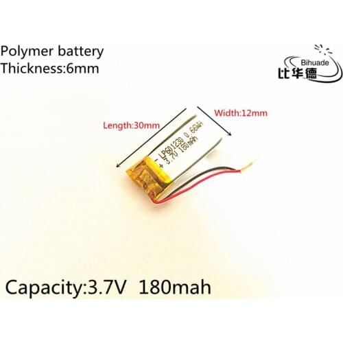 1pcs/lot 3.7V 180mAh 601230 Lithium Polymer Li-Po li ion Rechargeable Battery cells For Mp3 MP4 MP5 GPS PSP mobile bluetooth