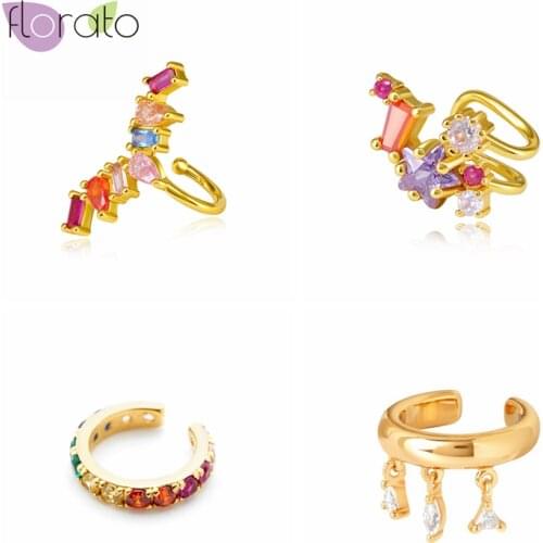 1 pcs Fashion Women 925 Sterling Silver Earcuff Clip on Earrings Female Fashion fresh leaves without pierced U-shaped ear clips