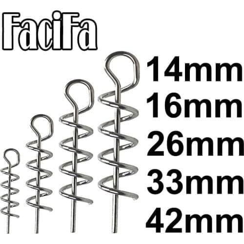 100 or 40 or 20 pcs Stainless Steel Fishing pins Spring Twist Lock Fishing Screw Pin Fixed Latch Needle for Soft Worm Lure Bait