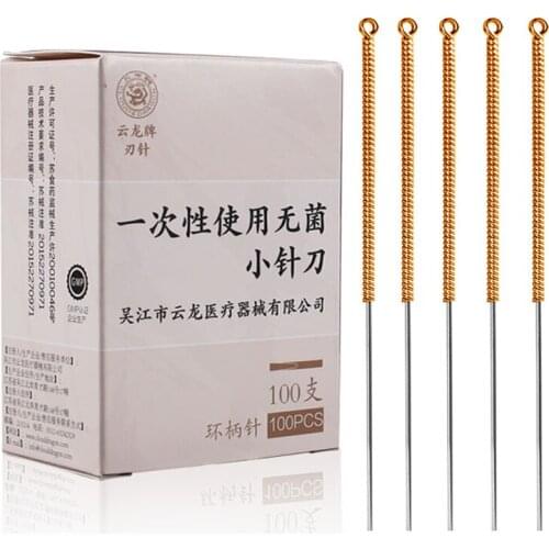 100pcs/pack Copper Handle Small Knife Needle Relieve Pain Blade Disposable Needle Therapy Acupuncture needles