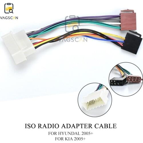 12-014 ISO Radio Adapter for HYUNDAI 2004+ (select models) for KIA 2004+ Wiring Harness Connector Lead Loom Cable Plug