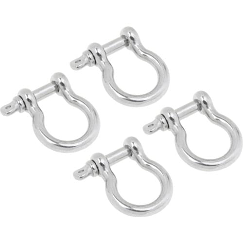 4pcs Robust Manila Carabiner 304 Stainless Steel 6mm For Kayak Canoe Yacht Boats
