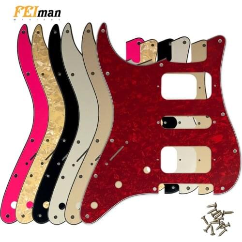 Pleroo Guitar Accessories left handed Pickguard for Fender Stratocaster HSH ST guitar 11 Screw Hole Guitarra Scratch Plate