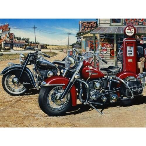 Diamond Embroidery Motorcycle DIY 5D Mosaic Painting Kits Needlework Cross Stitch Full Round With AB Drill Home Decoration Gift