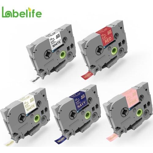 Labelife TZe-231 Satin Ribbon 12mm tze tape TZe-R231 TZe-RE34 TZe-RE31 Compatible for Brother P-Touch gift ribbon label maker