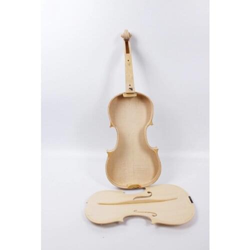 Yinfente White Unfinished Violin Flame Maple & Spruce wood Unglue Violin Accessories Violin Parts 4/4 Full Size