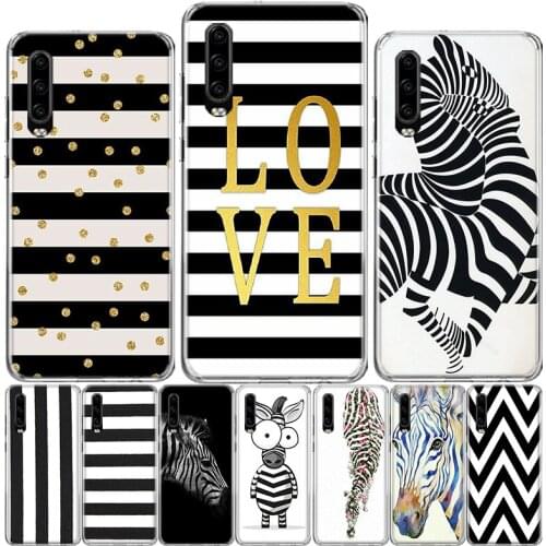 Animal Black white Zebra Stripe Phone Case For Huawei P40 P30 P20 P10 Mate 10 20 30 Lite Pro P Smart Z 2018 Plus 2019 Cover Shel