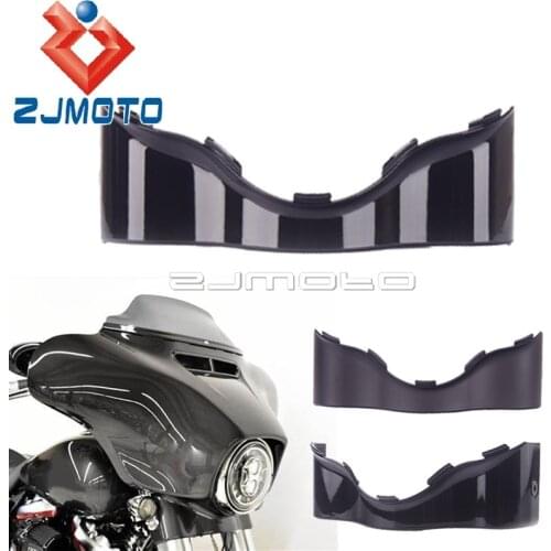 Black ABS Plastic Batwing Lower Trim Skirt Front Headlight Fairing Cover For Harley CVO Street Electra Glide Ultra Classic FLHX