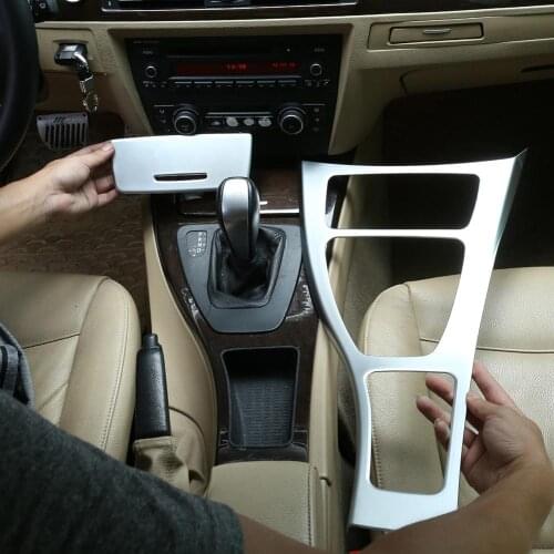 For BMW E90 E92 2005-2012 3 Series LHD Vehicles ABS Chrome Center Console Gear Shift Frame Car Accessories