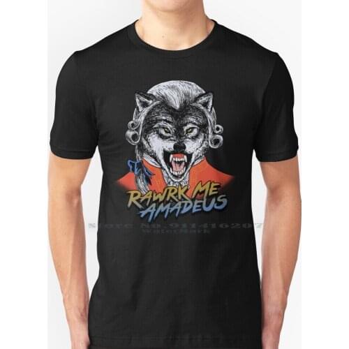 Rawrk Me Amadeus T Shirt 100% Pure Cotton Wolf Wolves Wolfgang Mozart Rawr Classic Classical Music Composer Symphony Howl Retro