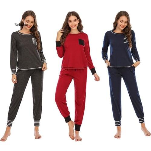 Cotton Womens Pajamas Set Autumn Winter Pyjamas Solid Sleepwear Sexy Home Clothes for Women Lingerie