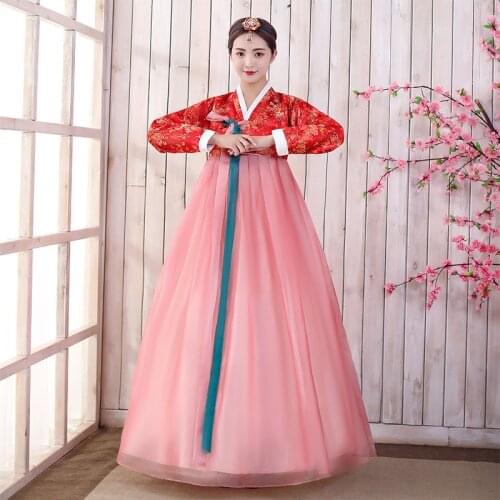 Korean traditional dress korean hanbok national clothing Festival Outfit Stage Performance stage wear asian dance costume