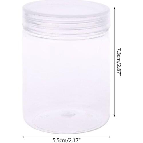 150ml Round Clear PET Container Jar Pot Bottle For DIY Slime Clay Makeup Cosmetic Cream Nail Box Square With Lid