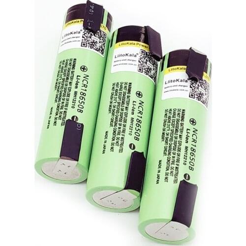 Liitokala new original NCR18650B 3.7V 18650 3400mAh 18650 rechargeable lithium battery + DIY nickel piece
