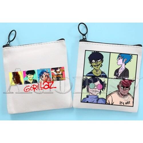 Gorillaz Small Square Bag Coin Purse Storage Small Bag Card Bag Key Bag Coin Clutch Bag Zipper Key Bag
