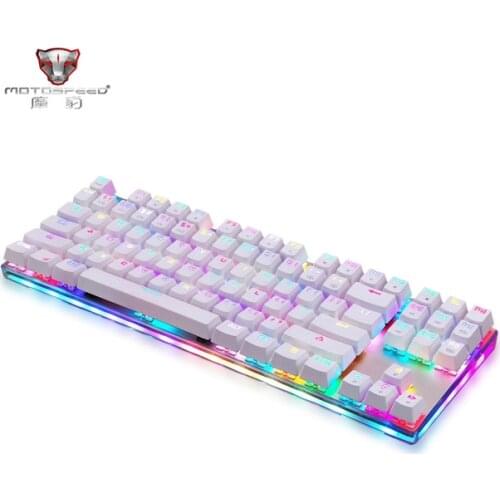 Motospeed K87S Mechanical Keyboard USB Wired Gaming Keyboard Blue Switch whith RGB Backlight 87 Keys for PC gamer
