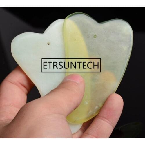 Natural Gua Sha Board Green Jade Stone Guasha Cure Acupuncture Massage Tool Body Face Relaxation Beauty Health Care Tool