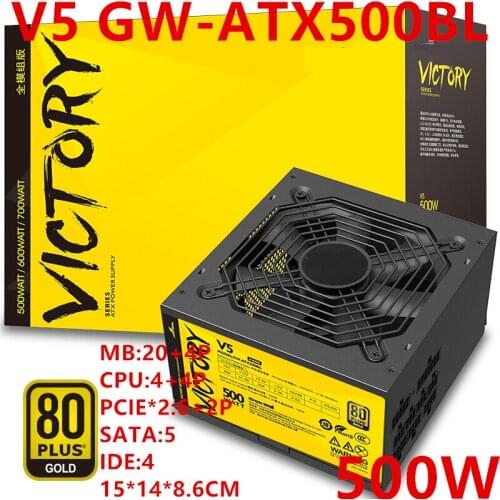 New PSU For Great Wall Brand Victory Full Module Game Mute Power Supply Rated 500W Peak 600W Power Supply V5 GW-ATX500BL