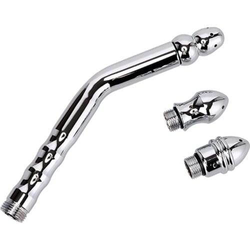 Elbow 3-head Enema Cleaning Flusher Long Tube Aluminum Alloy Insert Washing Personal Cleaning Tools Bidet Bathroom