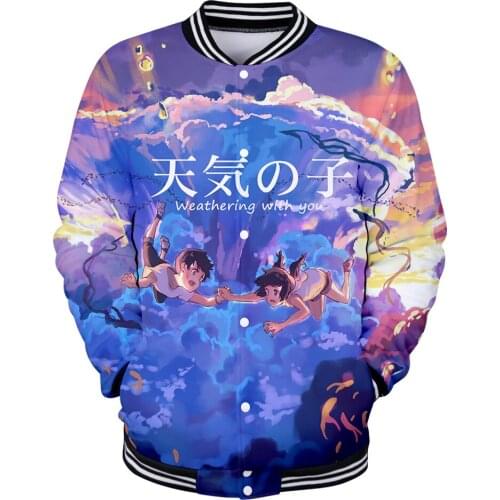 Casual Jacket Men Loose Outdoor Sport Baseball Jacket Autumn O neck Son of the weather 3D print color harajuku Tops Clothes