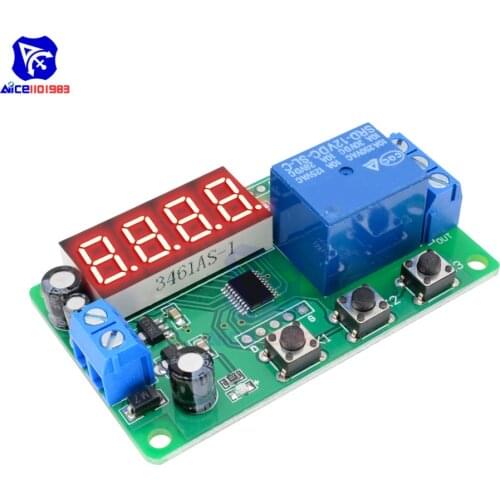 12V 1 CH Timer Delay Control Relay Module Power Supply Board Switch 4 Bits LED Digital Tube Display Relay Module