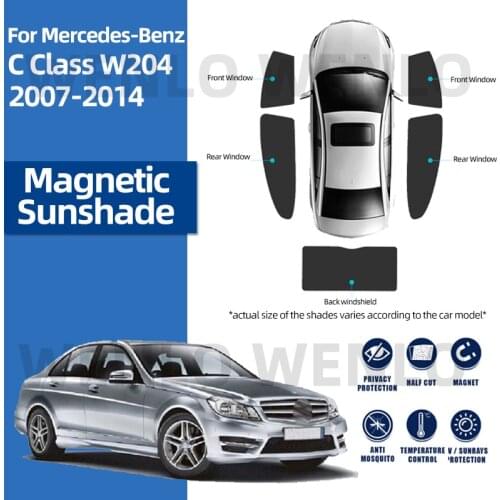 For Mercedes Benz C Class W204 2007-2014 Sun Shade Car Sunscreen for Front windows Curtains Windshield Block UV
