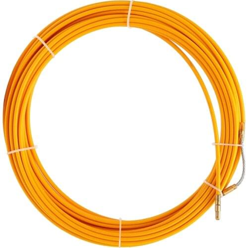 10M/20M/30M 6mm Fiberglass Electric Cable Push Pullers Yellow Cable Reel Duct Snake Rodder Fish Tape Wire Threading Aid Tool
