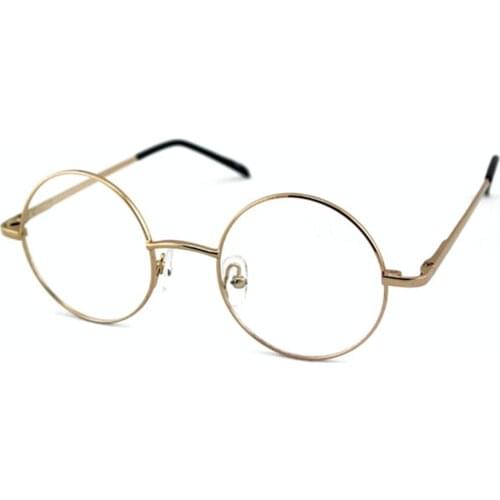 Vintage 43mm Round Eyeglass Frames Spring Hinges Alloy John Lennon Men Women Full Rim Myopia Rx Able Glasses