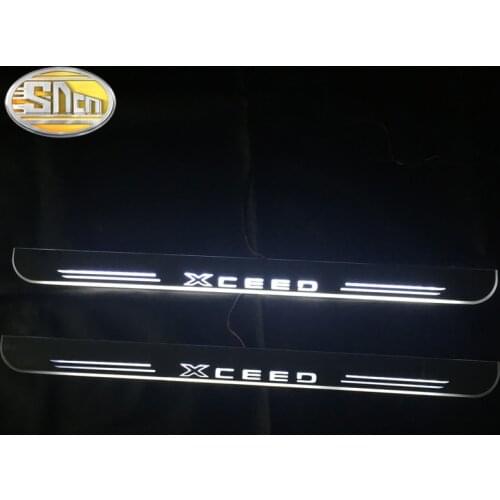 SNCN Waterproof Acrylic Moving LED Welcome Pedal Scuff Plate Pedal Door Sill Pathway Light For Kia X ceed Xceed 2019 2020