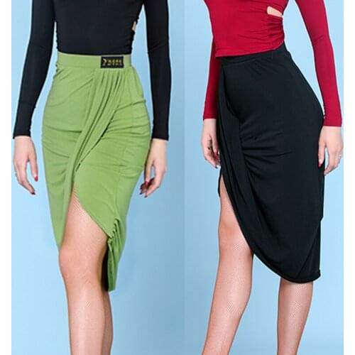 Fashion Latin Dance Performance Stage Costume Irregular Split Skirt Summer Women Practice Wear Rumba Samba Dancewear YS2180