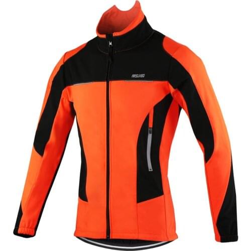 Winter Fleece Thermal Cycling Jacket Coat Warm Up Bicycle Clothing Windproof Windbreaker MTB Bike Jerseys Reflective Clothes