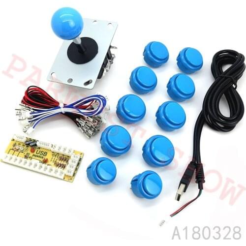 1 Player Kits Sanwa style joystick with Micro-switch with Sanwa style push buttons with Zero delay USB Control Board for MAME