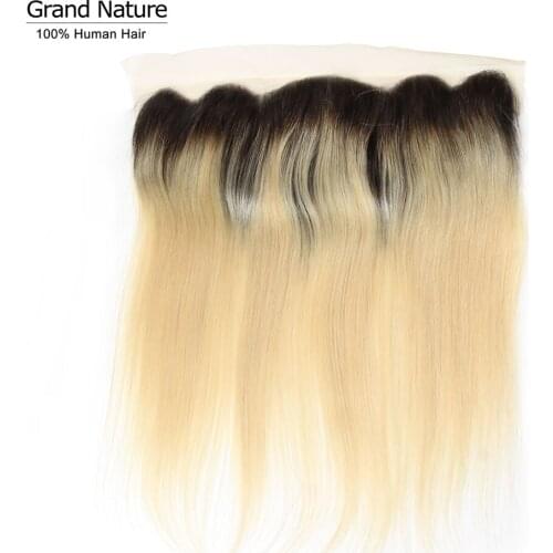 1b/613 Lace frontal closure Brazilian straight human hair with closure ear to ear one bundle Remy 8-20 Inches Free Part Closure