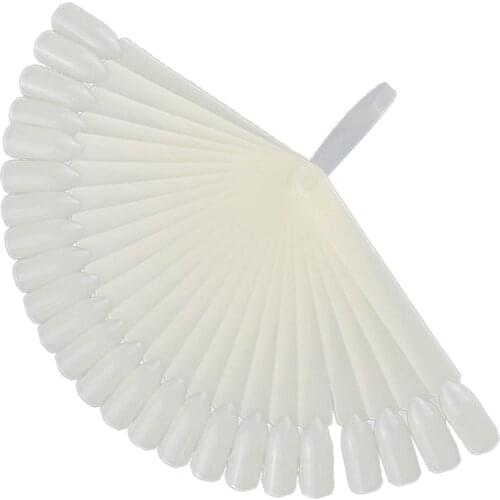 24Pcs Fan Shape Nail Art Polish Color Card Practice Sample False Tips Display Board All for Manicure